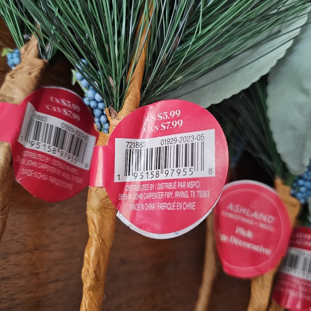 Ashland Set of 7 artificial floral picks greenery
